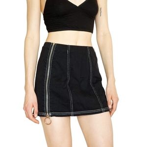 Silence + Noise Zip Denim Skirt